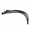 Generic  4 pin PWM Fan Cable 1 to 3 ways Splitter Black Sleeved Extension Cable Image