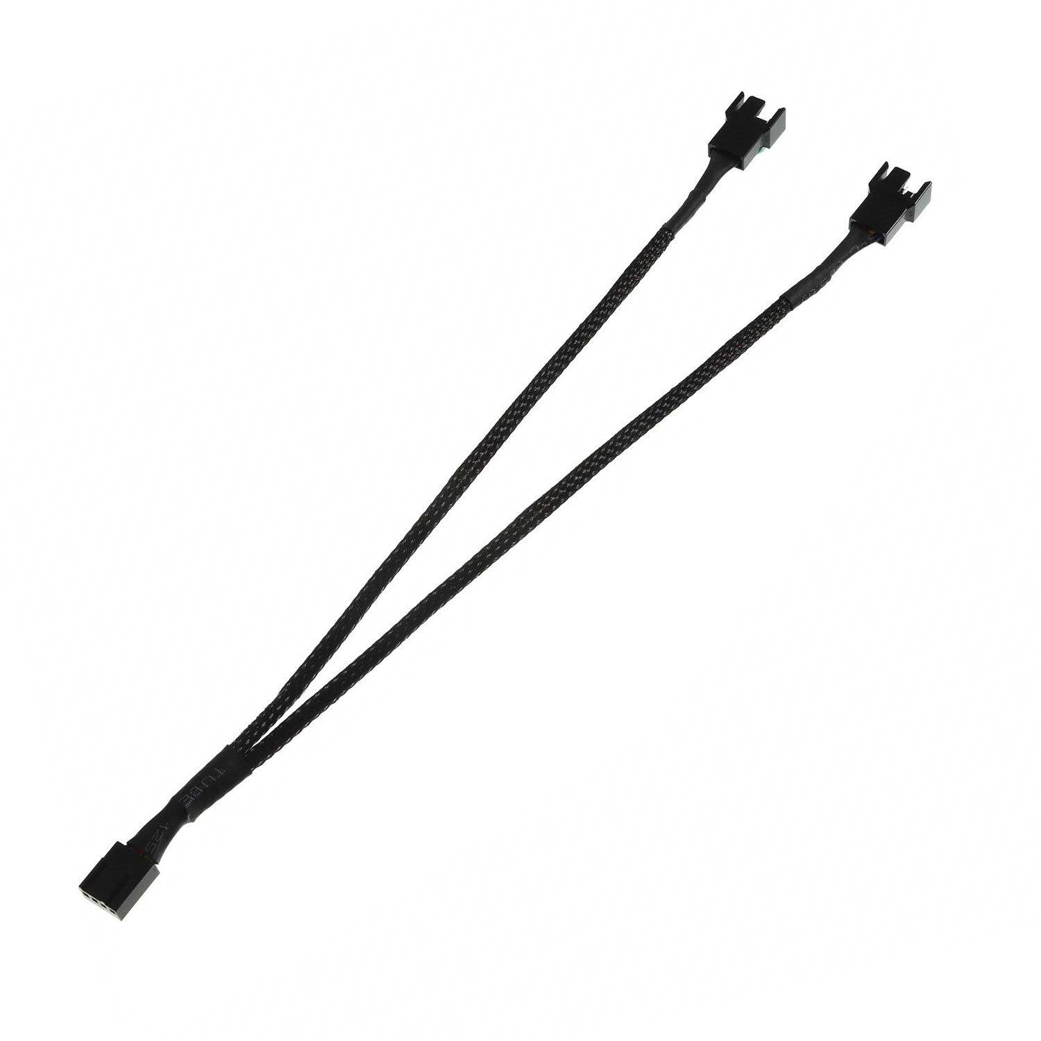 Generic 4 pin PWM Fan Cable 1 to 2 way Splitter Black Sleeved Extension