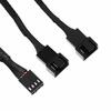 Generic  4 pin PWM Fan Cable 1 to 2 way Splitter Black Sleeved Extension Cab Image