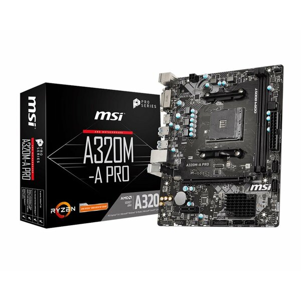 MSI AMD A320M-A PRO (Socket AM4) RYZEN 3 Ready DDR4 Micro ATX Motherboard