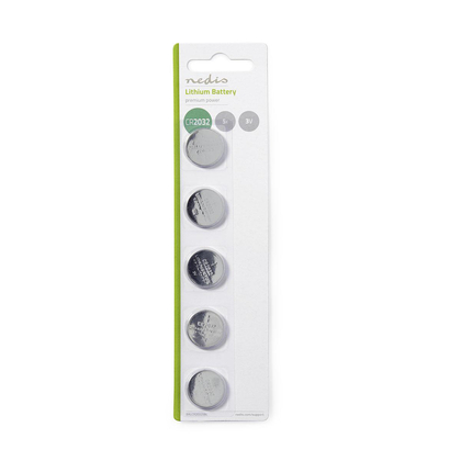 NEDIS  Lithium Button Cell Battery CR2032 3 V / CMOS BATTERY 5 PACK