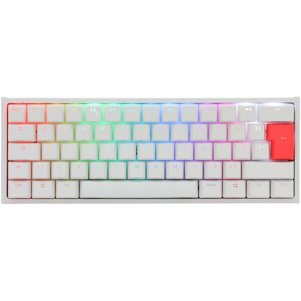 Ducky Dkon1861st Pukpdwwt1 One2 Mini 60 Rgb Usb Mechanical Gaming Keyboard Silver Cherry Mx Speed Switch Uk Layout White Edtition Daily Deal Offer