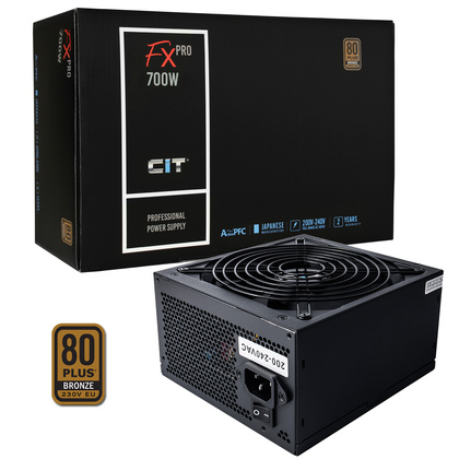 CIT  700W FX Pro 14cm Fan APFC 80plus Bronze PSU - 56 amp Single Rail