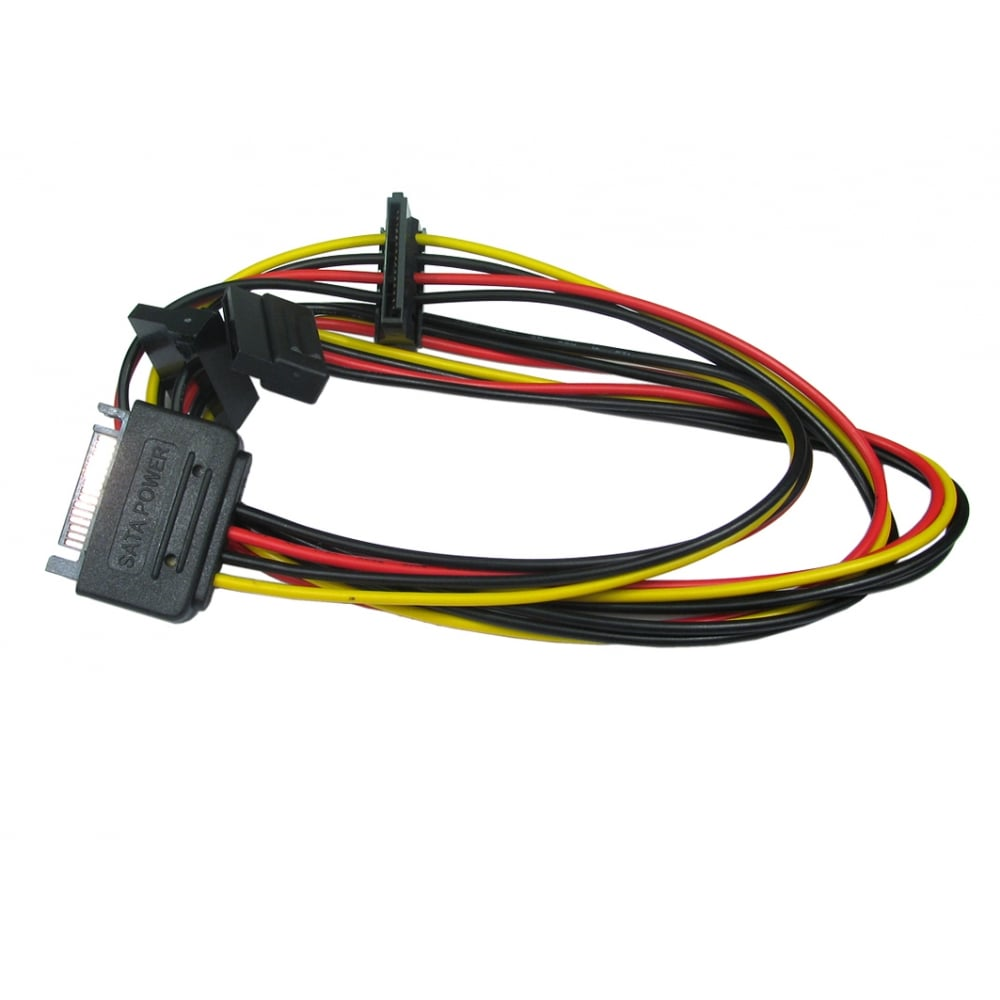 Generic 85cm SATA 3 Internal Data Cable Power Splitter 1 to 3 Falcon