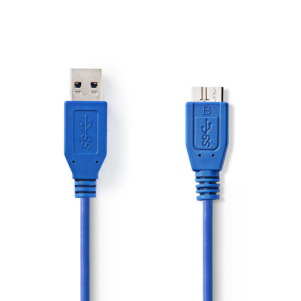 NEDIS USB 3.0 Cable A Male Micro B Male Round 0.5 m Blue Falcon