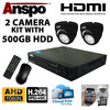 Anspo  4 Channel DVR/NVR CCTV/720p/1080N) - 500GB HDD PSU and 2 Dome cameras Kit  - JANUARY SALE PRICE Image