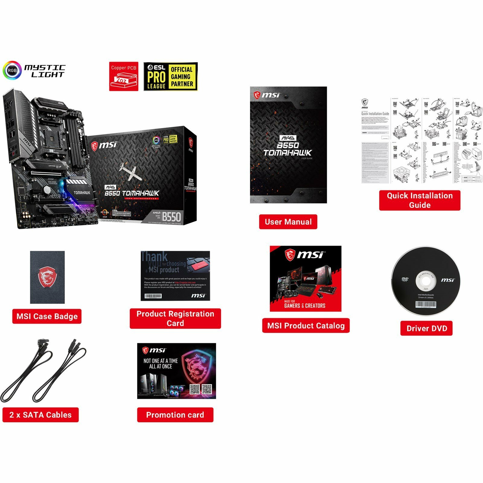 MSI (MAG B550 TOMAHAWK) MAG B550 TOMAHAWK AMD Socket AM4 This board