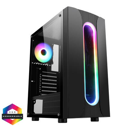 CIT Sauron Gaming Case ARGB Front Strip 1x ARGB Fan TG Side Panel EPE