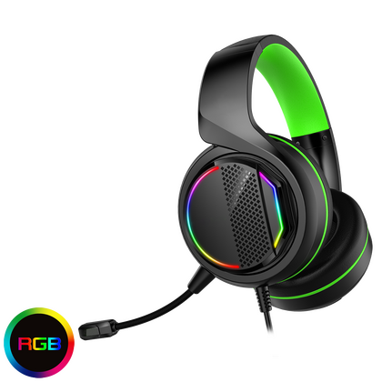 GameMax  Razor RGB Gaming Headset and Mic with 5.1 Surround Sound 3.5MM JACK + USB for RGB Lights