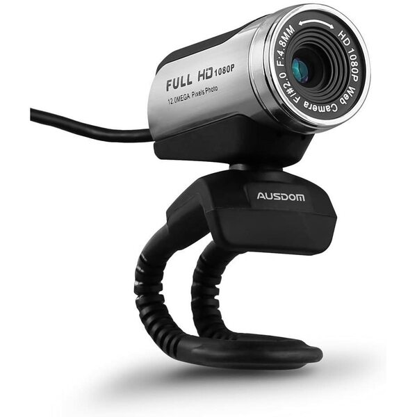 AUSDOM  12.0M 720P/1080P HD USB Webcam with Microphone for Laptop / Desktop / Skype / MSN, Auto Exposure, Digital Zoom, Clip-On + Freestanding