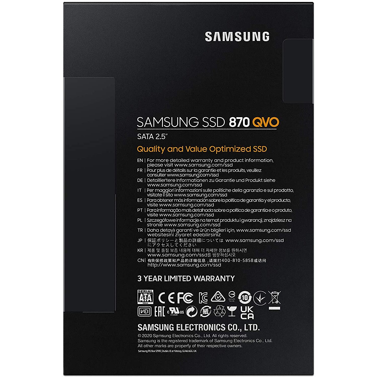 Samsung 2TB 870 QVO SATA III 2.5 inch SSD VNand upto 550mbps read