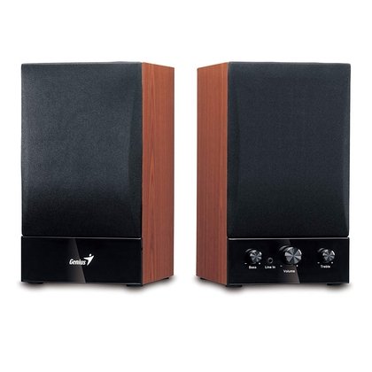Genius  Wooden Hi-Fi Stereo Speakers