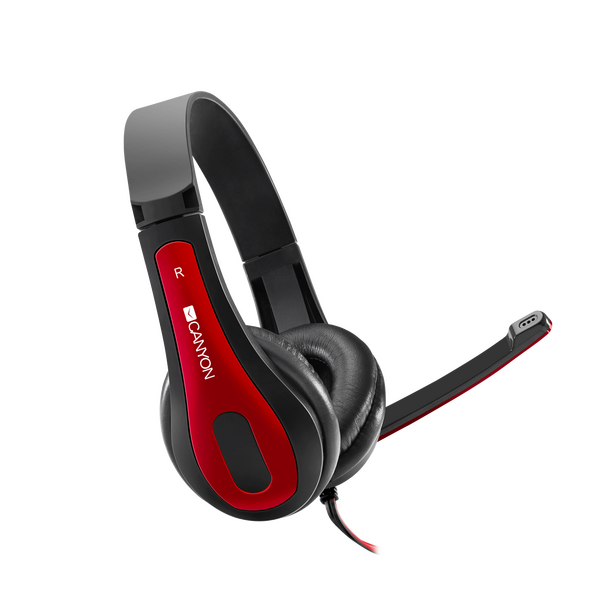 Canyon Simple PC headset HSC-1 Black / Red 3.5mm Jack x 1 - Special Offer