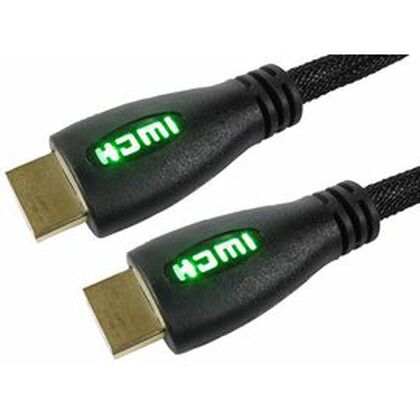 Generic  High Speed 4K UHD HDMI Lead with Ethernet, Male to Male, Green LED Display, Braided