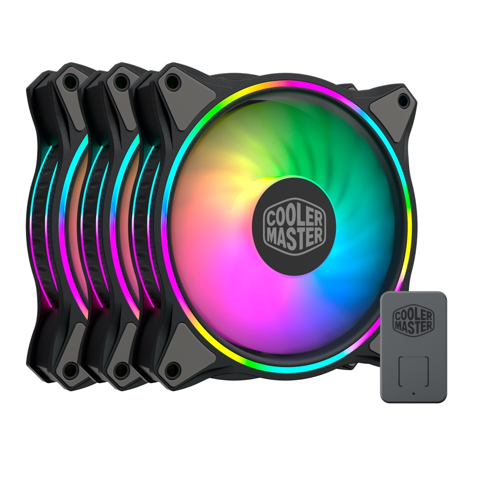 Coolermaster Masterfan MF120 Halo Addressable RGB 3 Fan Pack With ARGB ...