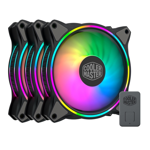 Coolermaster Masterfan MF120 Halo Addressable RGB 3 Fan Pack With ARGB Controller