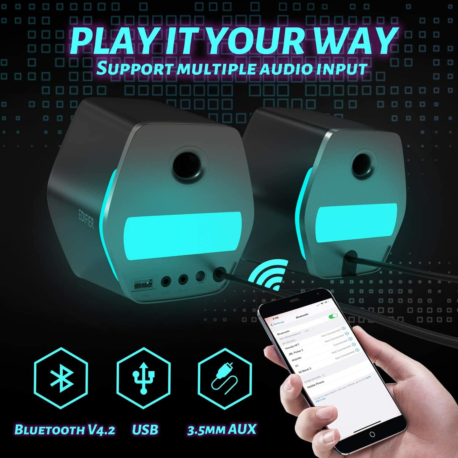 Edifier G2000 RGB Bluetooth PC Gaming Speakers Black CMG2000