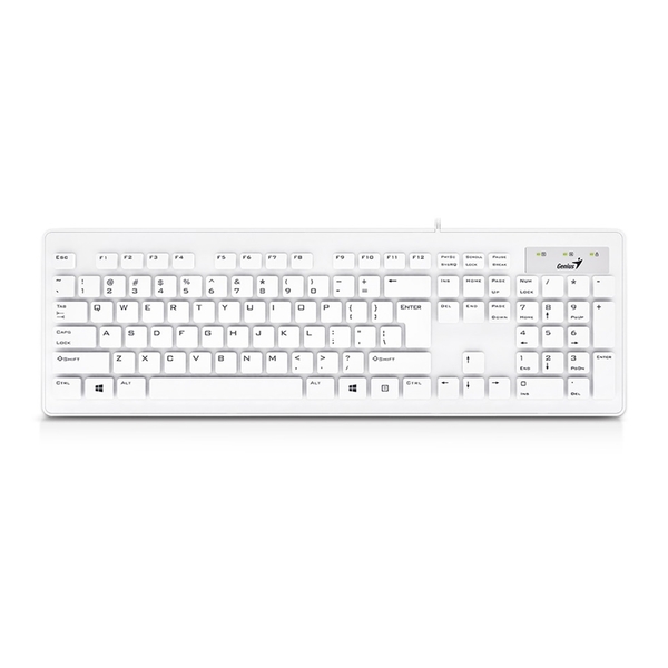 Genius  USB  Slimstar 130 UK Keyboard 104 Keys, White