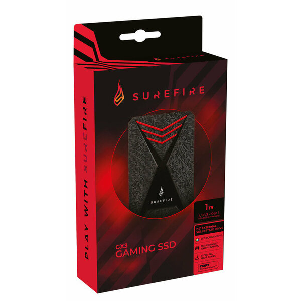 Surefire 53684 1TB 2.5” GX3 USB 3.2 Gen 1 Gaming SSD - Special Offer