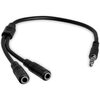 StarTech  StarTech.com Headset Adapter, Microphone and Headphone Splitter - 3.5mm Headphone & Mic Combo Jack Y Cable for Laptop / PC Image