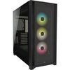 Corsair  iCUE 5000X RGB Gaming Case with 4x Tempered Glass Panels, E-ATX, 3 x AirGuide RGB Fans, Lighting Node CORE included, USB-C, Black Image