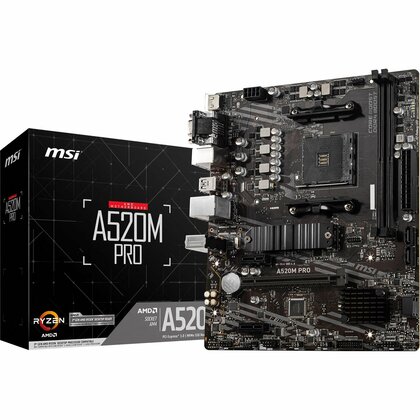 MSI  AMD A520 (Socket AM4) RYZEN DDR4 Micro ATX Motherboard