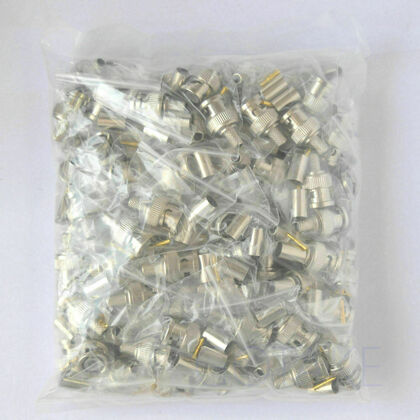 Generic BNC Crimp Male RG59 Connector 3 in 1 Coaxial Cable RG59 Plugs CCTV Accessory 50 pack