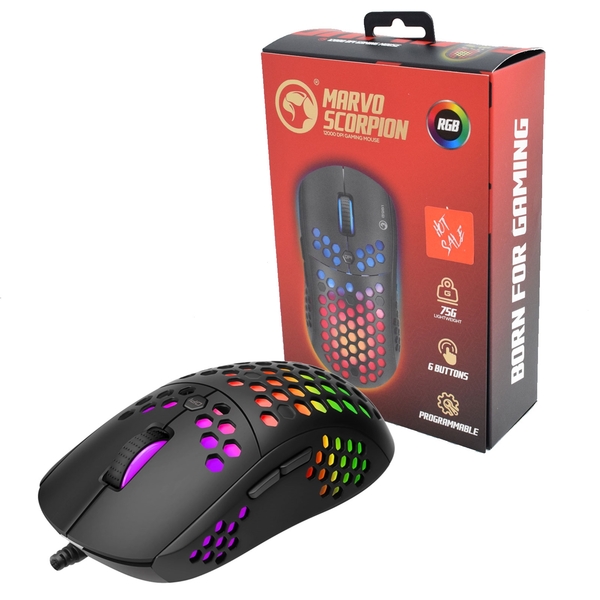 MARVO  Scorpion  USB RGB LED Black Programmable Gaming Mouse