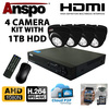Anspo  4 Channel DVR/NVR CCTV - 1TB HDD PSU and 4 cameras Wired Kit (Separate selling price £188.99)  Save £38.99 ! Image