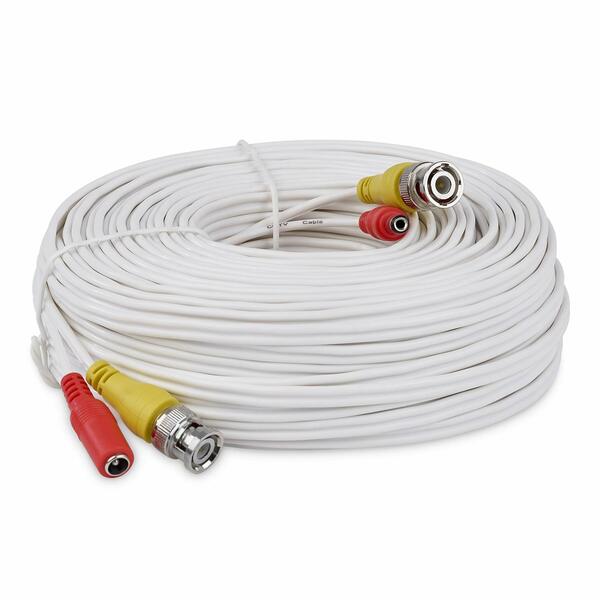 Generic  30M BNC Plug + Play Video Power Cable For CCTV Cameras - White