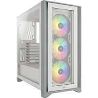 Corsair Corsair CC-9011205-WW iCUE 4000X RGB White Mid Tower Gaming Case - White USB 3.0 - EX DISPLAY REDUCED