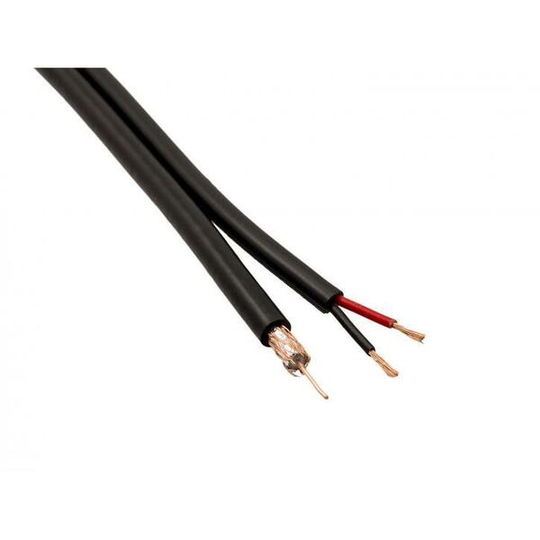 Generic  1M BNC Shotgun Cable For CCTV Cameras - Black - (sold by the meter)