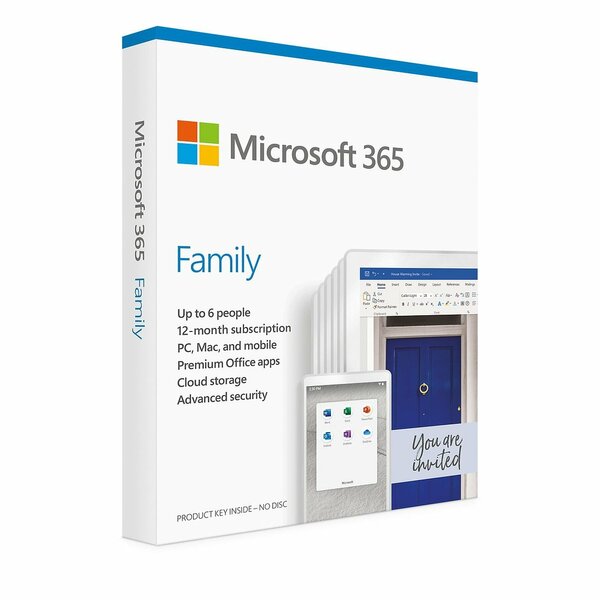 Microsoft  Microsoft office 365 Family Medialess 1 Year Subscription 6 Users