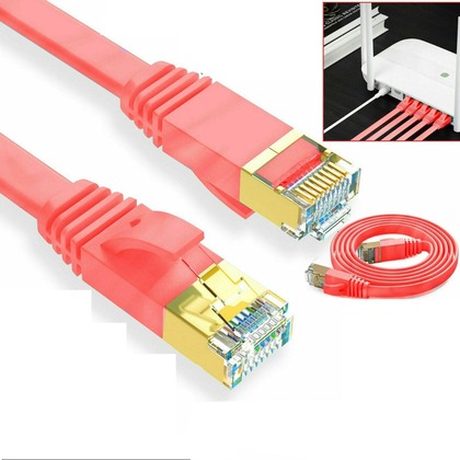 Generic  5 Meter Flat Network Cable Cat7 SSPT - RED