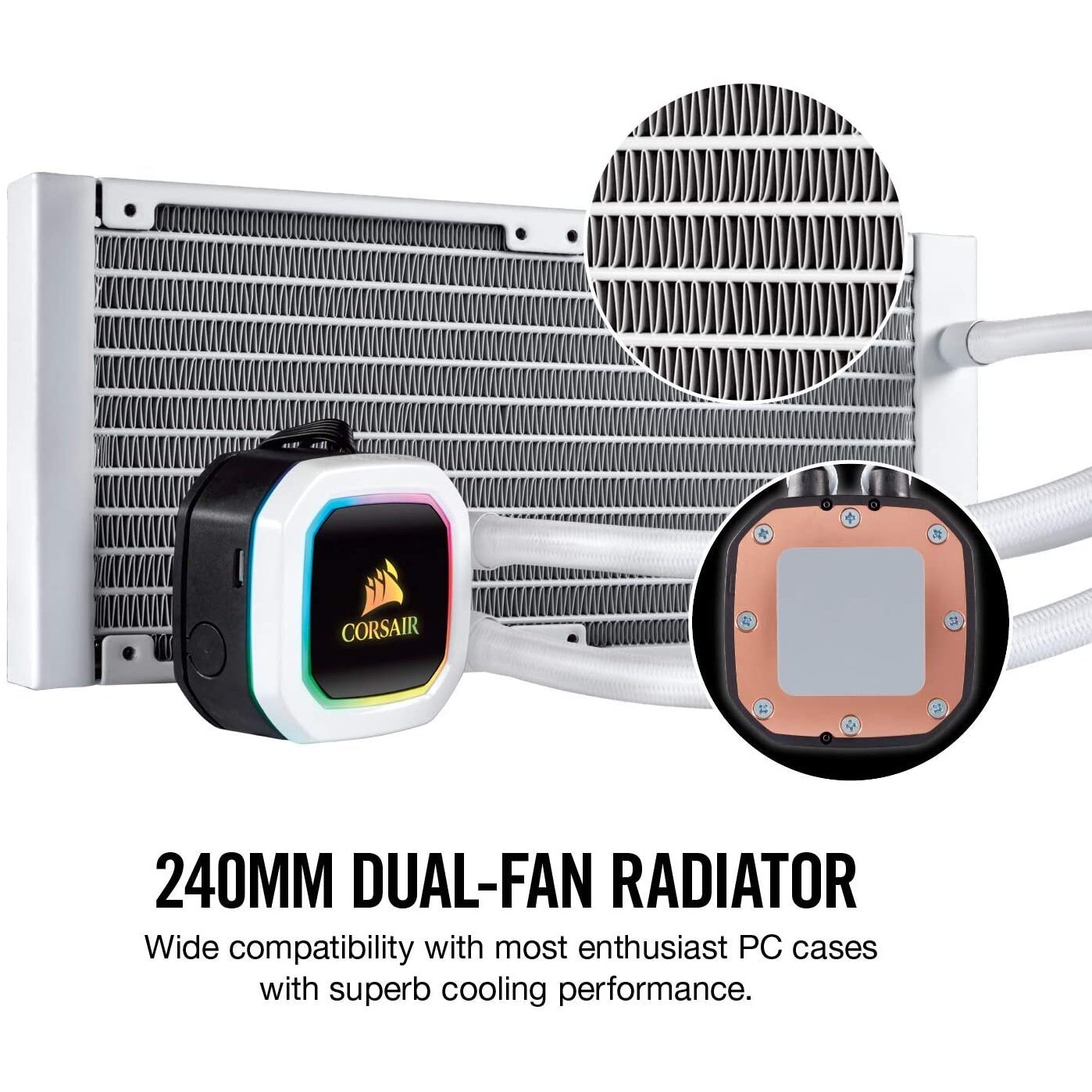 Corsair iCUE H100i ELITE CAPELLIX 240mm RGB Liquid CPU Cooler, 2 x 12cm