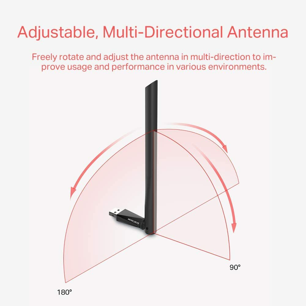 Mercusys AC650 (433+200) High Gain Wireless AC650 Dual Band USB Adapter ...