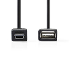 NEDIS  USB 2.0 Mini 5-Pin Male to USB-A Female Straight 0.20 m Image