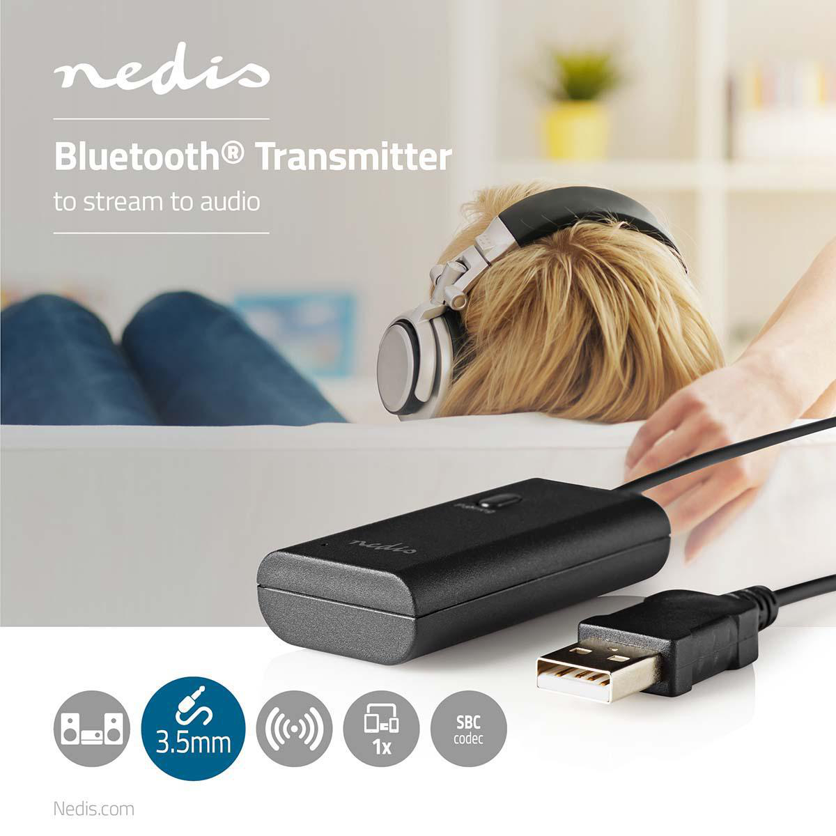 NEDIS Bluetooth® Transmitter Connection inputs 1x AUX / 1x USB Falcon