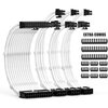Generic  Power Supply Sleeved Cable Extension Kit 30cm with Combs, White Image