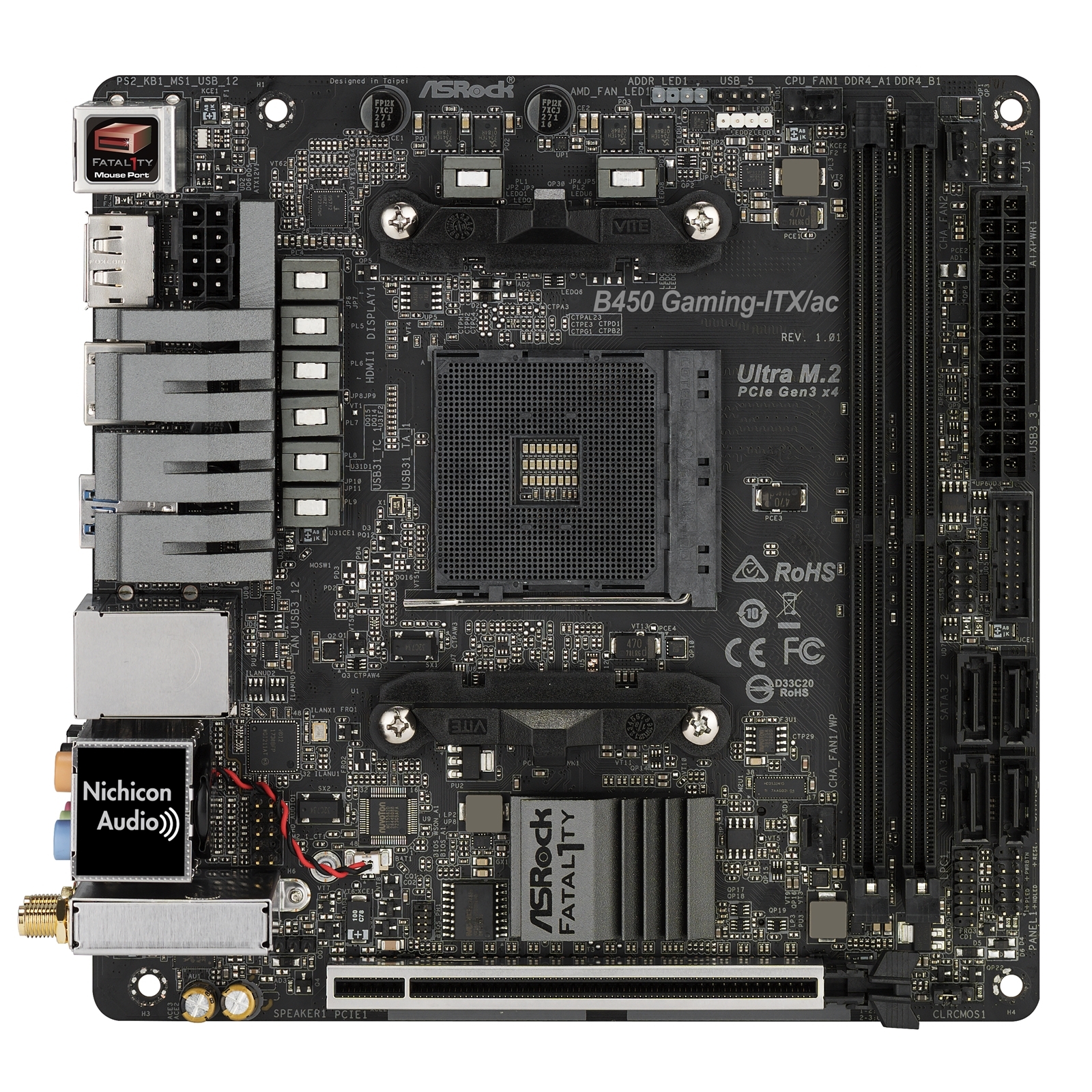 ASROCK Fatal1ty B450 GamingITX/ac AMD Socket AM4 HDMI/DisplayPort DDR4