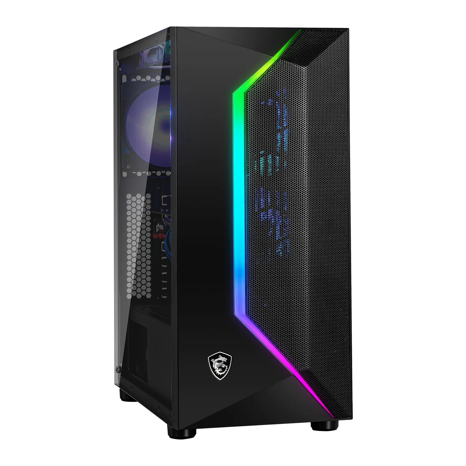 Msi Mag Vampiric 100r Mid Tower Gaming Computer Case Black Falcon