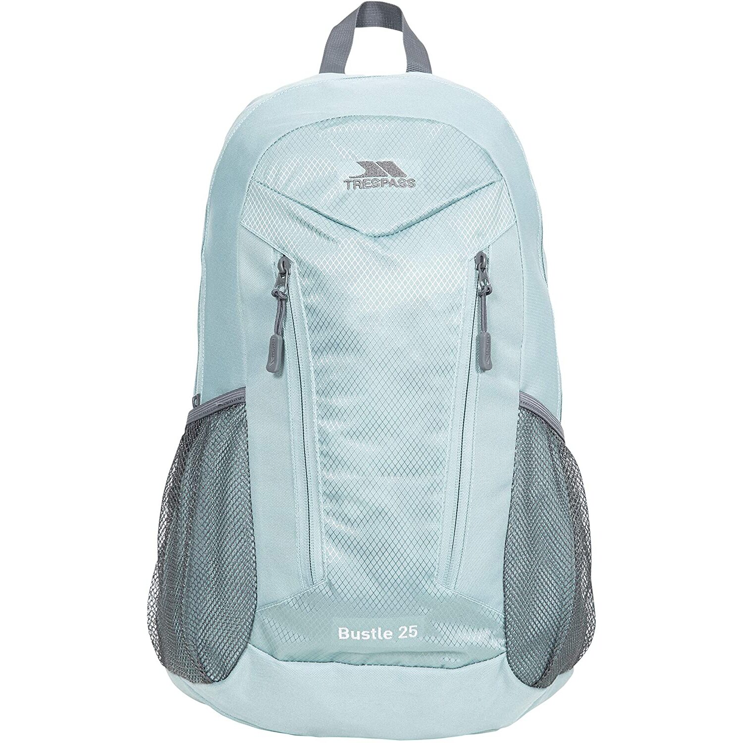 teal and white backpack