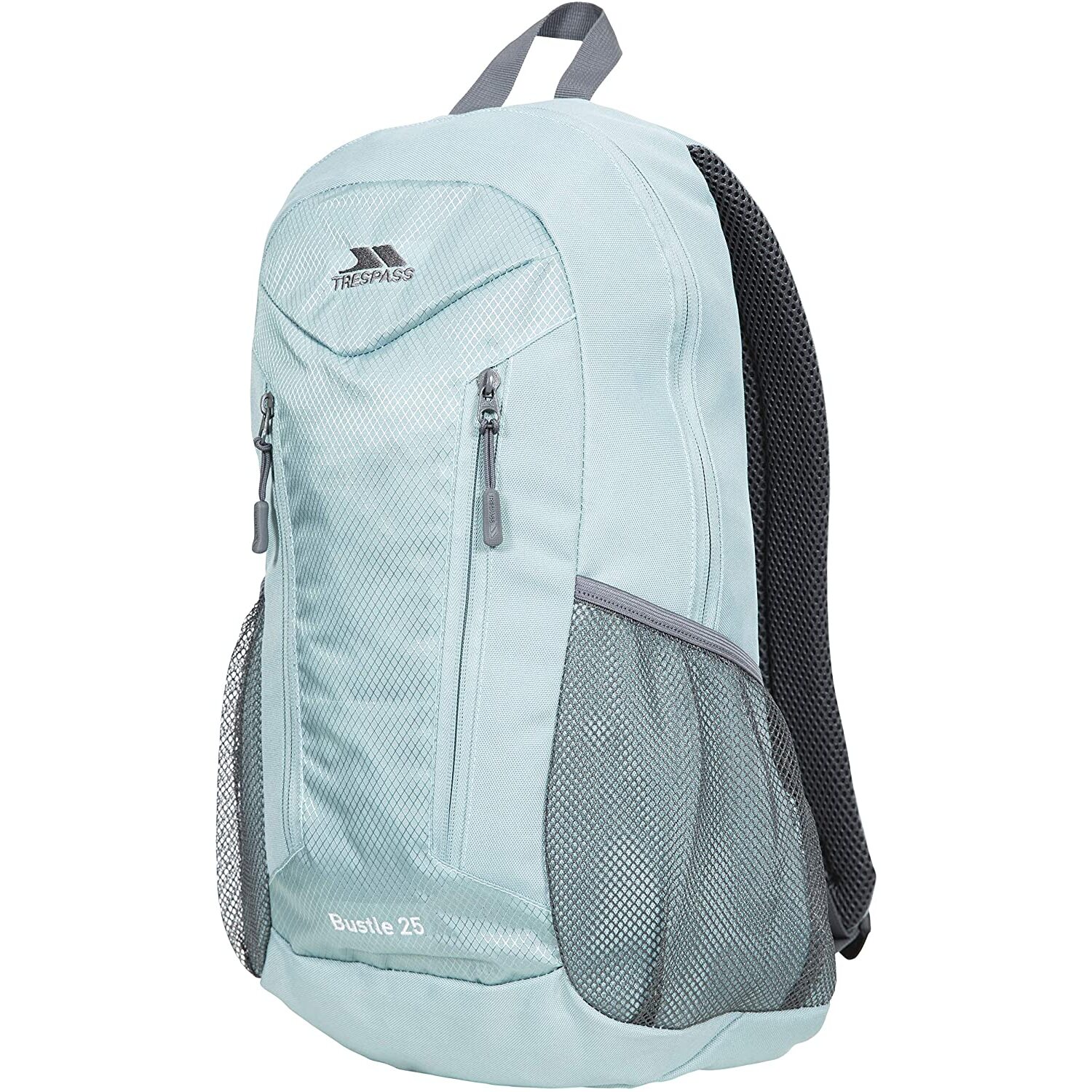 teal and white backpack