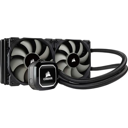 Corsair  Hydro H100X 240mm Liquid CPU Cooler, 2 x 12cm PWM Fans, LED Pump Head