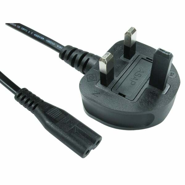 Generic  2m UK Plug to Figure 8 Mains C7 mains power Lead