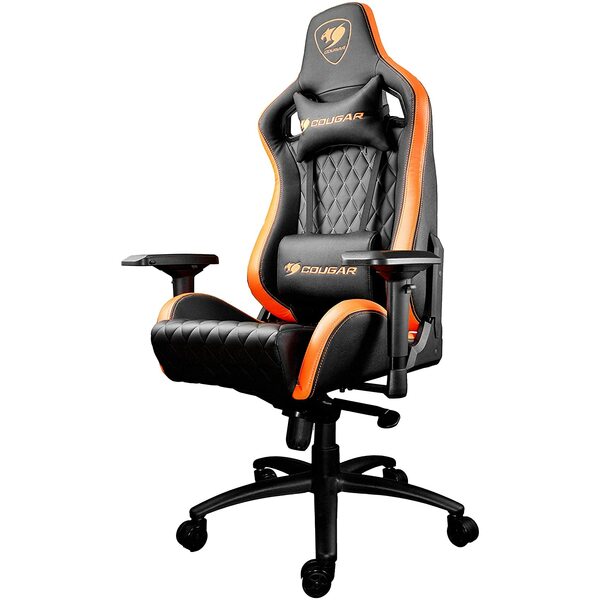 Cougar  Armor S Royal Gaming Chair with Reclining and Height Adjustment (Black and Orange) - Special Offer