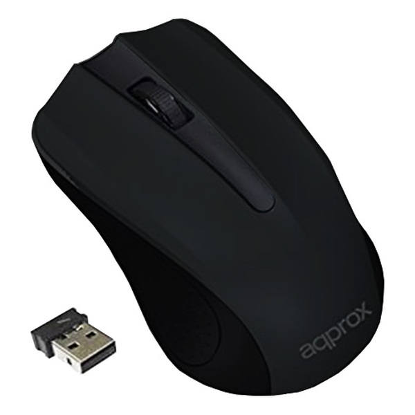 Approx  Wireless 3 Button Mouse with Scroll Wheel 2.4GHz Nano USB - Black