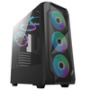 JEDEL  Wrath RGB MESH Fronted Gaming Case with 6 RGB 120mm Fans - Black Tempered Glass Window Image