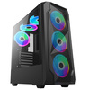 JEDEL  Wrath RGB MESH Fronted Gaming Case with 6 RGB 120mm Fans - Black Tempered Glass Window Image