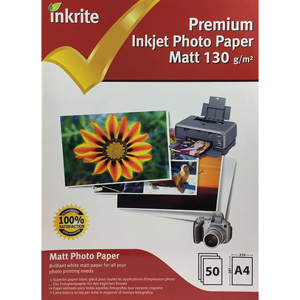 Inkrite  Photo Plus Matt Paper 130gsm A4 x 50 Sheets